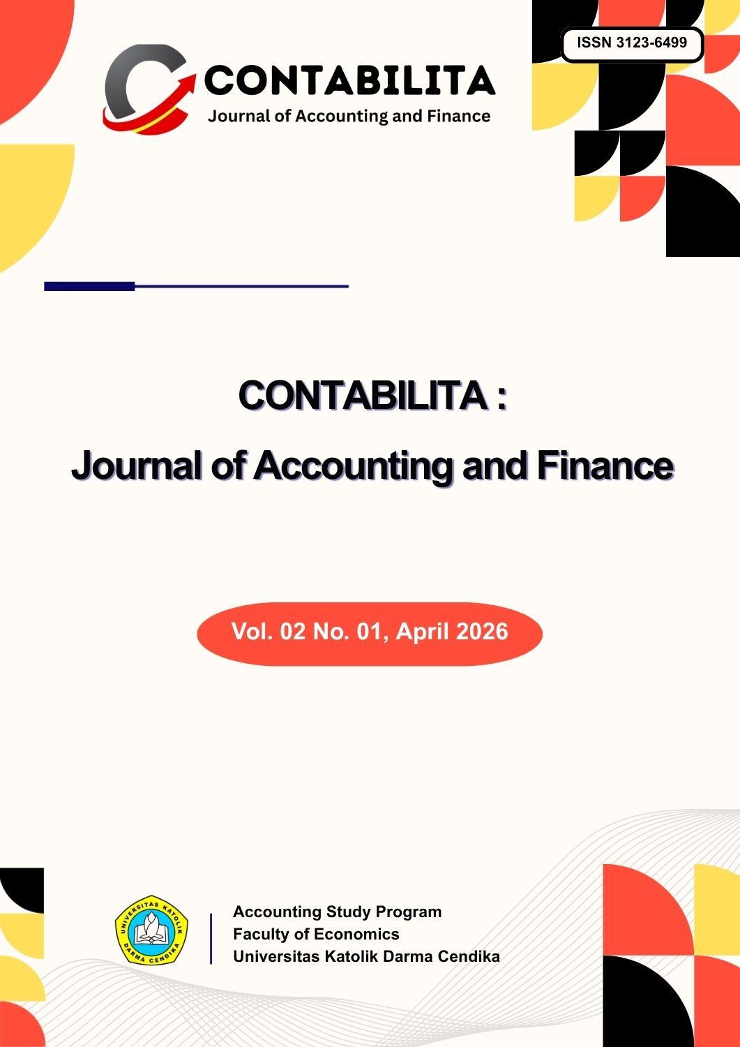 					View Vol. 2 No. 1 (2026): CONTABILITA : Journal Of Accounting and Finance
				